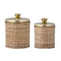 Food storage - Abas Jar w/Lid, Brass, Stainless Steel Set of 2 - BLOOMINGVILLE