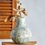 Vases - Niin Deco Vase, Blue, Terracotta  - CREATIVE COLLECTION