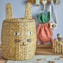 Shopping baskets - Nelle Basket w/Lid, Nature, Water Hyacinth - BLOOMINGVILLE MINI