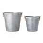 Flower pots - Evar Flowerpot, Grey, Galvanized iron Set of 2 - BLOOMINGVILLE