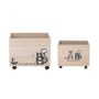 Storage boxes - Nonni Storage  Box w/Wheels, Nature, Paulownia Set of 2 - BLOOMINGVILLE MINI