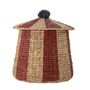 Shopping baskets - Birsen Basket w/Lid, Red, Water Hyacinth - BLOOMINGVILLE MINI
