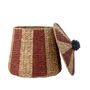 Shopping baskets - Birsen Basket w/Lid, Red, Water Hyacinth - BLOOMINGVILLE MINI