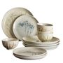 Everyday plates - Bea Dinnerware Set, Nature, Stoneware Set of 4x3 Items - BLOOMINGVILLE