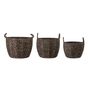 Shopping baskets - Nael Basket, Brown, Water Hyacinth Set of 3 - CREATIVE COLLECTION