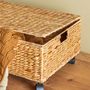Shopping baskets - Nelas Basket w/Lid, Nature, Water Hyacinth  - BLOOMINGVILLE MINI