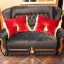Fabric cushions - Red velvet cushions rectangular and moutache with trimming - VLADA DIZIK KOSHKIN DOM