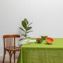 Table linen - Nappe de table 100% lin Motif -ARRASTA PÉ couleur Vert ABACATE - SABIÁ DESIGN