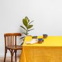Table linen - Nappe de table 100% lin Motif -ARRASTA PÉ couleur Jaune Abacaxi - SABIÁ DESIGN