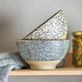 Bowls - Nyah Bowl, Blue, Stoneware Set of 2 - CREATIVE COLLECTION