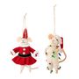 Guirlandes et boules de Noël - Peo Bibelot, Blanc, Laine Set of 2 - BLOOMINGVILLE MULTIBRAND HOUSE