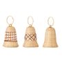Christmas garlands and baubles - Akon Ornament, Nature, Bamboo Set of 3 - BLOOMINGVILLE MULTIBRAND HOUSE