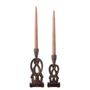Bougeoirs et photophores  - Bernie Bougeoir, Marron, Mango Set of 2 - CREATIVE COLLECTION