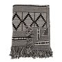 Throw blankets - Gutte Throw, Black, Recycled Cotton  - BLOOMINGVILLE MULTIBRAND HOUSE