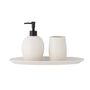 Washbasins - Hrin Soap Dispenser Set, Nature, Stoneware Set of 3 - BLOOMINGVILLE