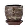 Flower pots - Calla Flowerpot w/Saucer, Brown, Stoneware  - CREATIVE COLLECTION