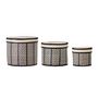 Paniers - Islim Panier avec couvercle, Noir, Palm Leaf Set of 3 - BLOOMINGVILLE MULTIBRAND HOUSE