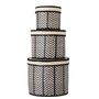 Paniers - Islim Panier avec couvercle, Noir, Palm Leaf Set of 3 - BLOOMINGVILLE MULTIBRAND HOUSE