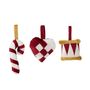 Christmas garlands and baubles - Velua Ornament, Red, Polyester Set of 3 - BLOOMINGVILLE MULTIBRAND HOUSE