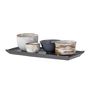 Bowls - Masami Sushi Set, White, Stoneware Set of 5 - BLOOMINGVILLE MULTIBRAND HOUSE