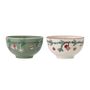 Bowls - Yule Bowl, Green, Stoneware Set of 2 - BLOOMINGVILLE MULTIBRAND HOUSE