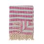 Throw blankets - Fausia Throw, Red, Cotton - CREATIVE COLLECTION