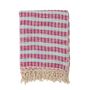 Throw blankets - Fausia Throw, Red, Cotton - CREATIVE COLLECTION