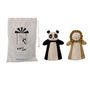 Toys - Flynn Hand Puppet, Brown, Linen Set of 2 - BLOOMINGVILLE MINI
