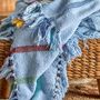 Throw blankets - Frey Throw, Blue, Recycled Cotton  - BLOOMINGVILLE MINI