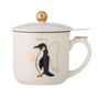 Mugs - Valentin Mug w/Lid and Strainer, Gold, Stoneware - BLOOMINGVILLE MULTIBRAND HOUSE