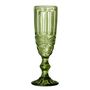 Glass - Florie Wine Glass, Green, Glass Pack of 4 - CREATIVE COLLECTION
