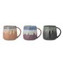 Tasses et mugs - Cloe Mug, Blue, Grès Set of 3 - CREATIVE COLLECTION