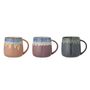 Tasses et mugs - Cloe Mug, Blue, Grès Set of 3 - CREATIVE COLLECTION