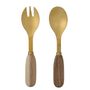 Kitchen utensils - Thina Salad Servers, Gold, Acacia Set of 2 - CREATIVE COLLECTION