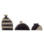 Vases - Nezha Deco Vase, Black, Terracotta Set of 3 - BLOOMINGVILLE MULTIBRAND HOUSE