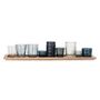 Candlesticks and candle holders - Sanga Tray w/Votive, Blue, Glass Set of 10 - BLOOMINGVILLE MULTIBRAND HOUSE
