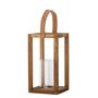 Outdoor table lamps - Lyra Lantern w/Glass, Nature, Pine  - BLOOMINGVILLE