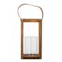 Lampes de table extérieures - Lyra Lanterne avec verre, Nature, Pin  - BLOOMINGVILLE