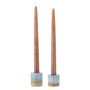 Candlesticks and candle holders - Safie Candle Holder, Blue, Stoneware Set of 2 - BLOOMINGVILLE