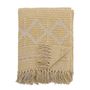 Plaids - Gutte Plaid, Jaune, Coton recyclé - BLOOMINGVILLE MULTIBRAND HOUSE