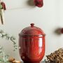 Food storage - Jenifer Jar w/Lid, Red, Stoneware  - BLOOMINGVILLE