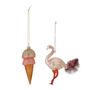 Christmas garlands and baubles - Rosina Ornament, Rose, Glass Set of 2 - BLOOMINGVILLE