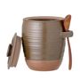 Food storage - Moss Jar w/Lid & Spoon, Green, Stoneware Set - CREATIVE COLLECTION