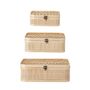 Boîtes de rangement  - Jach Boîte avec couvercle, Nature, Bambou Set of 3 - BLOOMINGVILLE