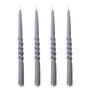Candles - Twist Candle, Grey, Parafin Pack of 4 - BLOOMINGVILLE MULTIBRAND HOUSE
