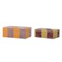 Storage boxes - Samira Box w/Lid, Orange, Paper Set of 2 - BLOOMINGVILLE