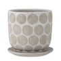 Pots de fleurs - Felan Pot de fleurs déco avec soucoupe, Blanc, Terre cuite - BLOOMINGVILLE MULTIBRAND HOUSE
