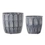 Flower pots - Kally Flowerpot, Grey, Metal Set of 2 - CREATIVE COLLECTION