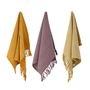 Brushes - Paprika Kitchen Towel, Orange, Cotton Set of 3 - BLOOMINGVILLE