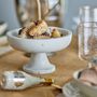 Bowls - Eris Pedestal Bowl, White, Marble - BLOOMINGVILLE MULTIBRAND HOUSE